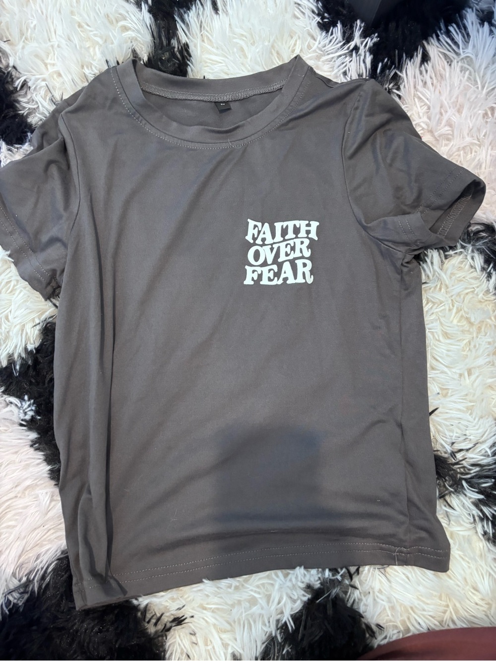 Faith Over Fear Graphic Tee - Gray